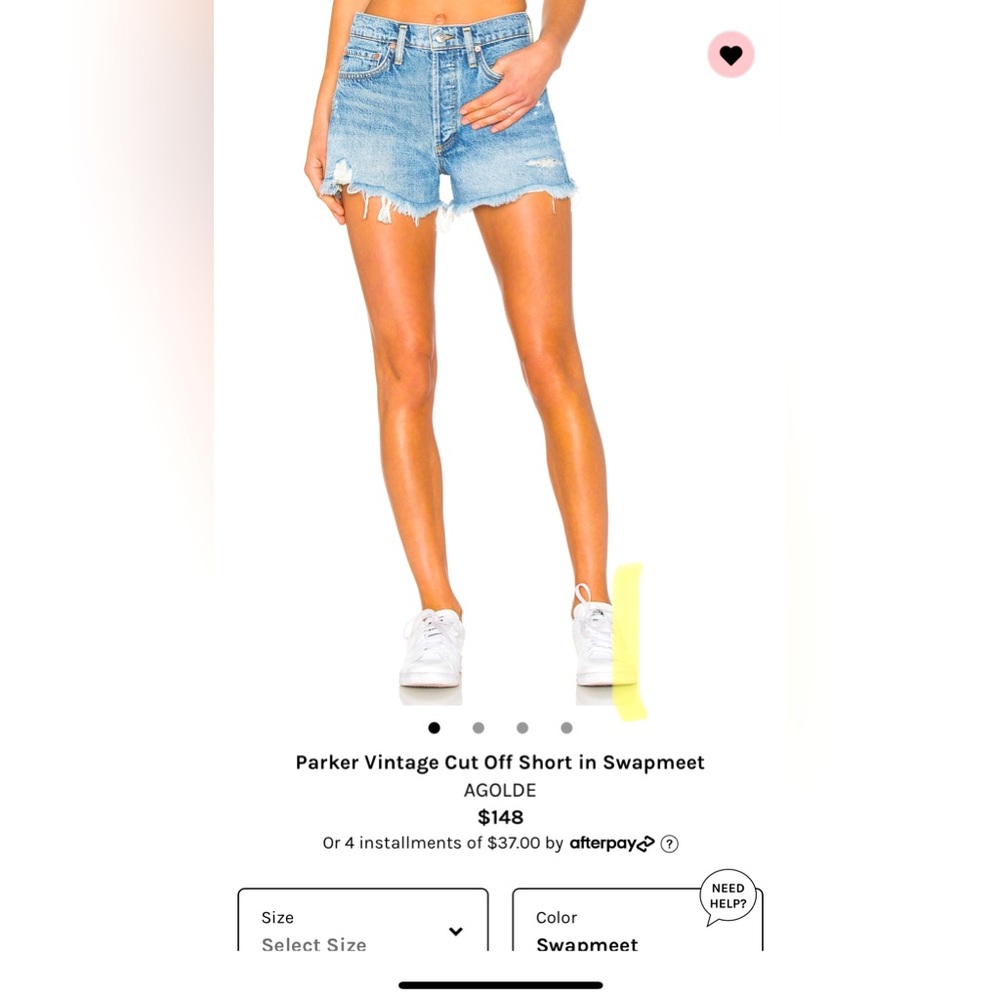 Agolde Parker Vintage Cut Off Short in Swapmeet